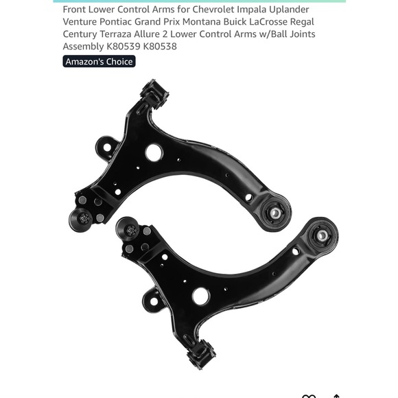 Front Lower Control Arms w/Ball Joints for Impala Grand Prix Century Regal - Picture 1 of 10